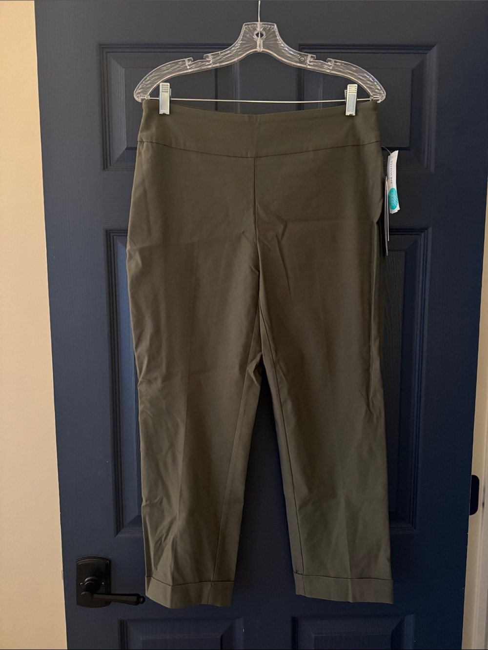 Tribal Olive Green Pull-On Capri Pants